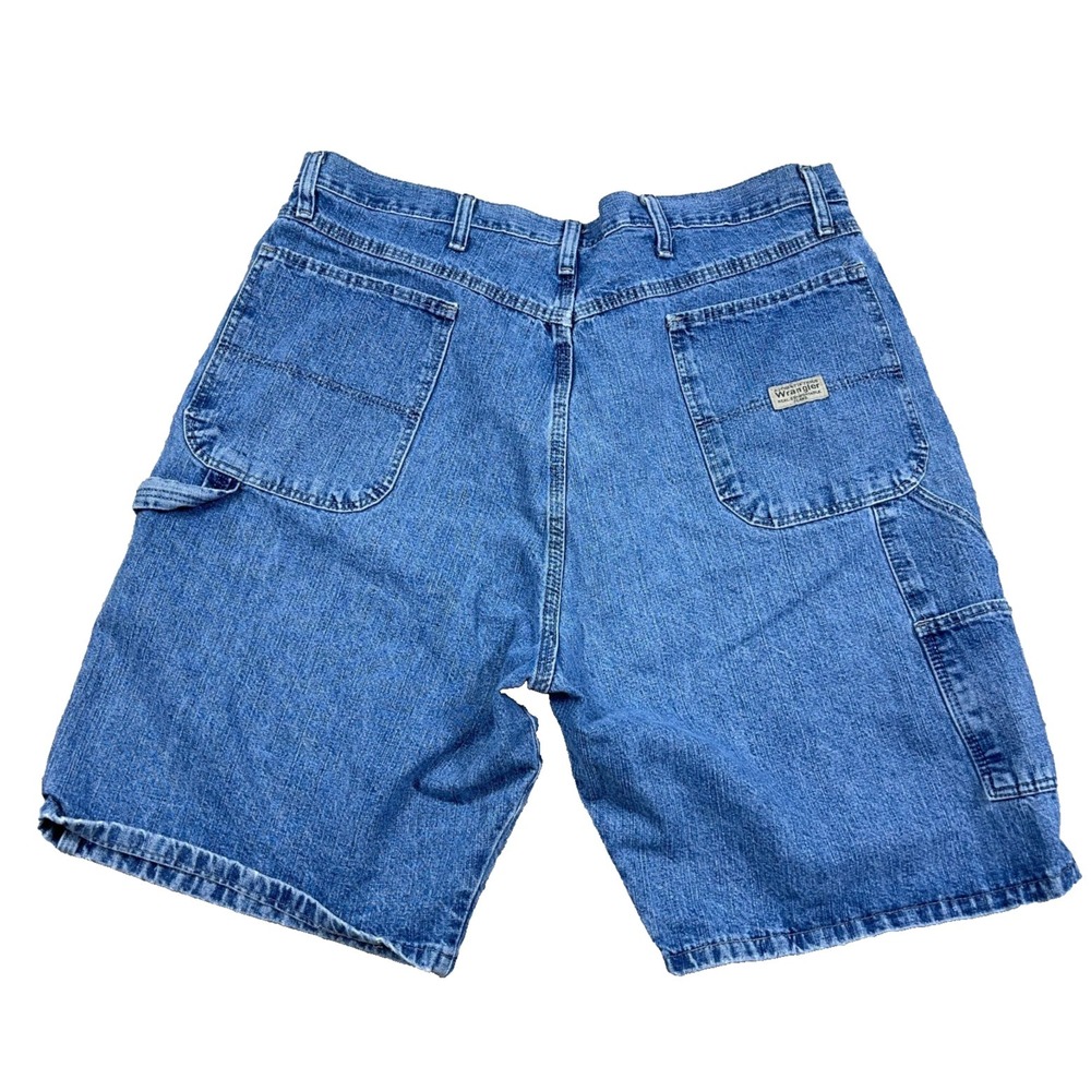 Vintage Y2K Wrangler Shorts Men 38 Carpenter Baggy Jorts Work Wear Med Wash A56